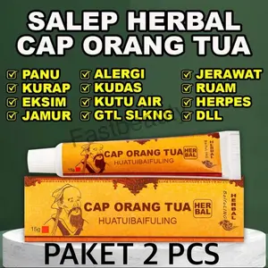 PAKET 2PCS Salep CAP ORANG TUA Untuk Eksim Jamur Kurap Panu dan Alergi Pada Kulit Krim Gatal CAP ORANG TUA
