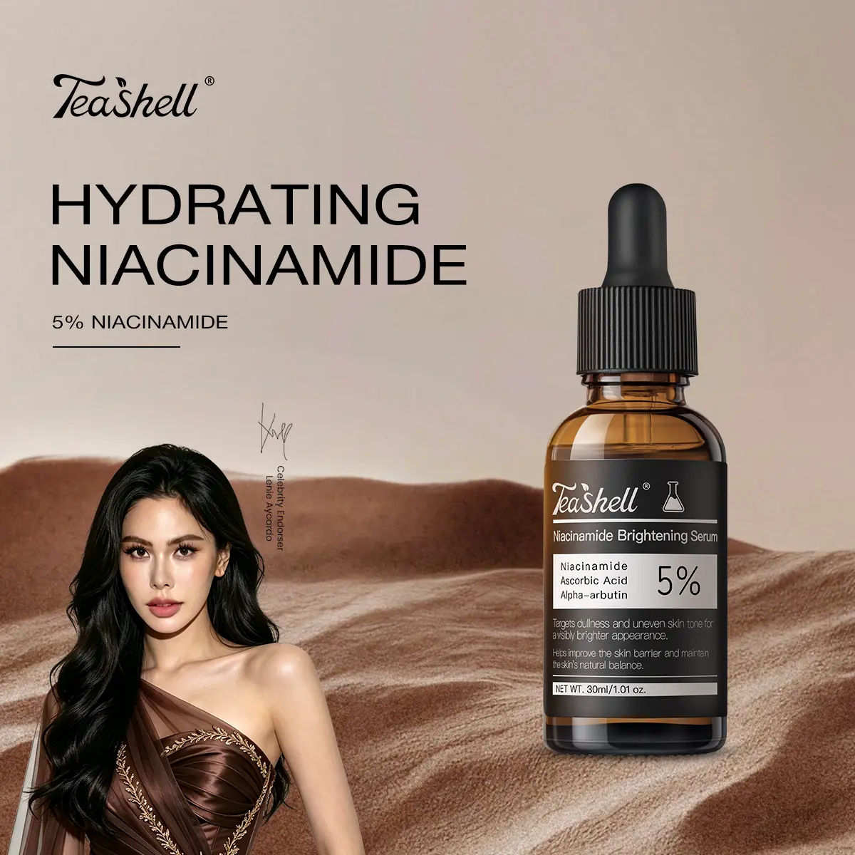 【Lenie’s Top Pick】 Teashell 5% Niacinamide Whitening Serum Vitamin C Alpha Arbutin Brightening Dark Spot Remover Redness Relief Pore Minimizer Face  Skin Repair
