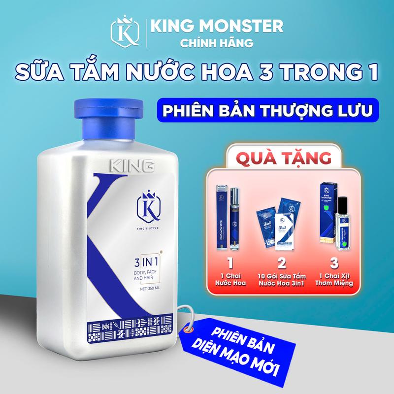   King Monster  Dầu Gội Sữa tắm rửa mặt 3in1 dưỡng thể KingMonster  phiên bản Thượng Lưu Best seller 
