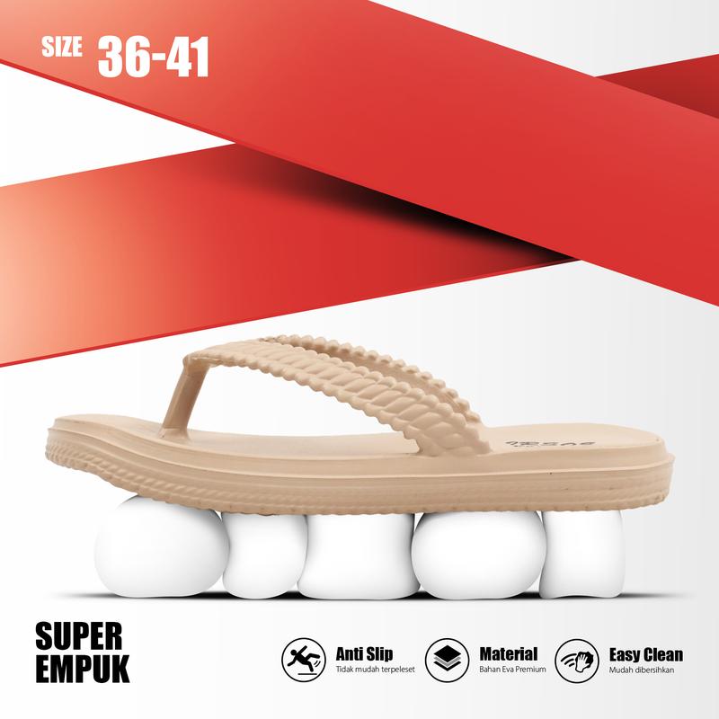 Sandal Jepit Wanita Kekinian 721M Wanita Dewasa Sandal Daily  Sandal Empuk dan Ringan Dengan Berbahan Karet Eva Premium 1