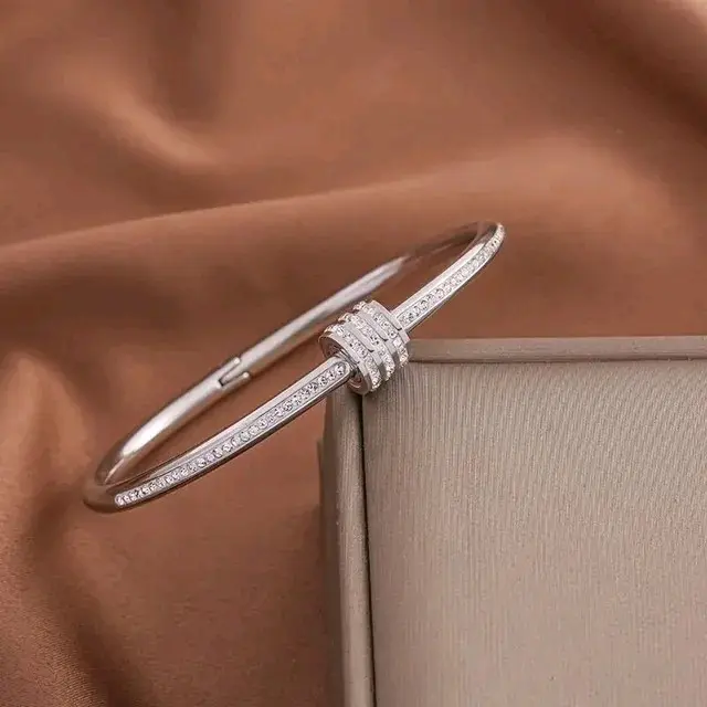 gelang bangle permata wanita titanium stainless steel premium anti karat anti luntur elegant style mewah 3