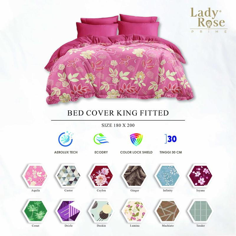 Lady Rose Prime - Bed Cover Set King 180x200 Tinggi 30Cm Fitted "Live" 1