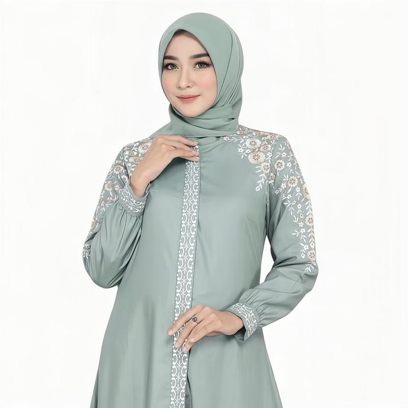 Gamis Madina Renata Bordir Katun Toyobo Gamis Wanita Bushui Dan Wudhu Friedly
