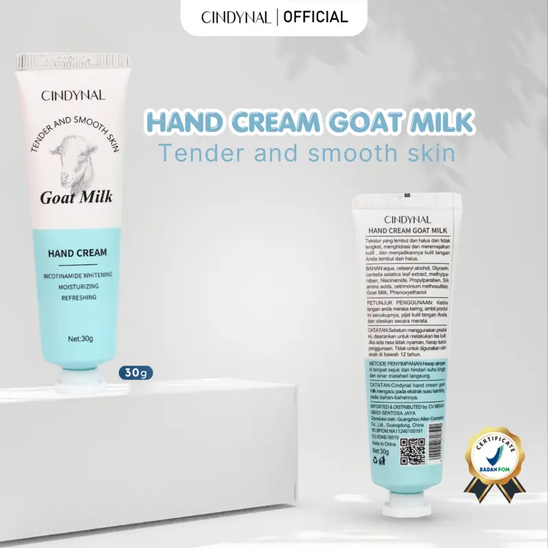BPOM EXGYAN Hand Cream Goatmilk Krim Tangan Handbody Whitening 30g Niacinamide 5