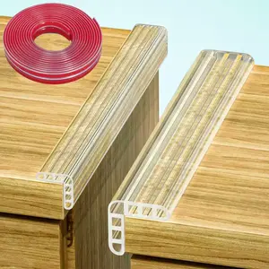 Lis Bumper Strip Silikon Karet Pelindung Ujung Pinggiran Sudut Meja Transparan Lis Tepi Meja Bening - A. 4mm x 1 Meter Pengaman Lemari