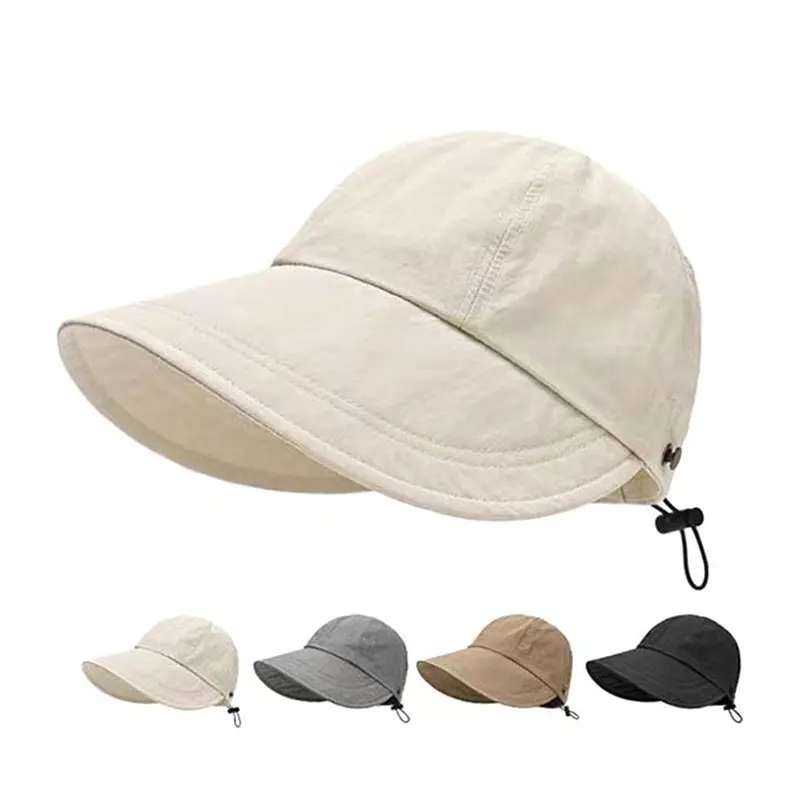 Yarra Topi Kait Masker Pantai Wanita Korea Bucket Visor Anti Panas UV Matahari Aksesoris Hat Fashion Abu Hitam Pengait Tali Outfit
