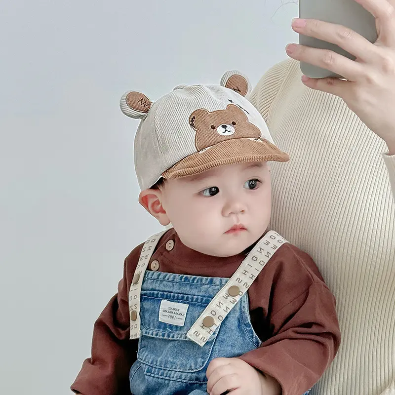 Mũ Bóng Chày Cho Em Bé Thiết Kế Hình Gấu Dễ Thương, Chất Liệu Cotton Thoáng Khí, Thích Hợp Cho Bé Trai Và Bé Gái Trẻ Sơ Sinh, Mũ Lưỡi Trai, Mềm Mại Và Thoải Mái, Mũ Chống Nắng Cho Trẻ Mới Biết Đi 0
