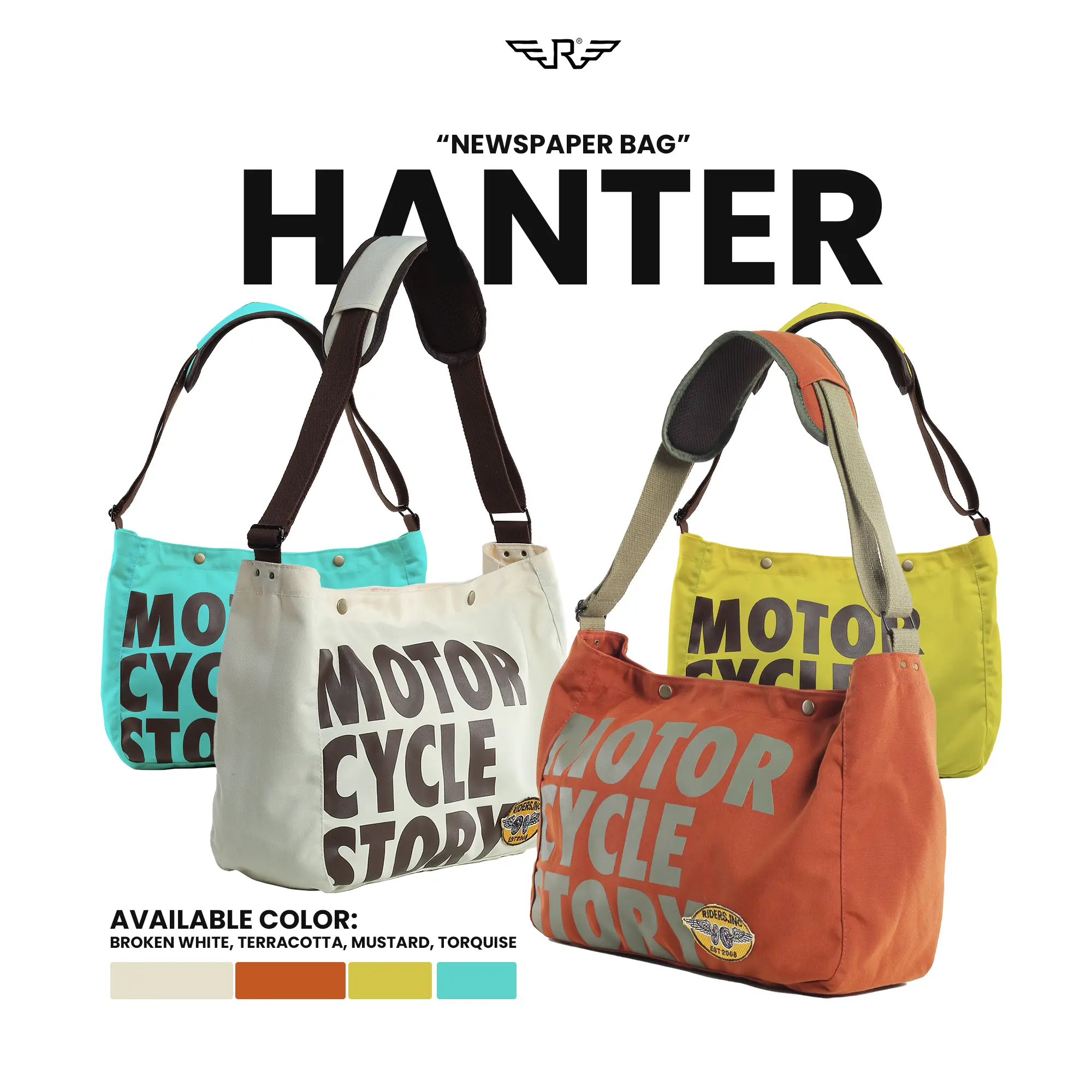 RIMC Tas Slempang Hanter - Newspaper Bag Sling Bag Selempang Kanvas Pria Slingbag Cowo