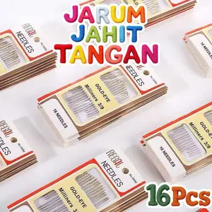 Jarum Jahit Tangan Set Isi 16pcs Jarum Benang Jahit Manual 16pcs Miliners 309 Needles Jarum Sulam Jarum Pentul Set