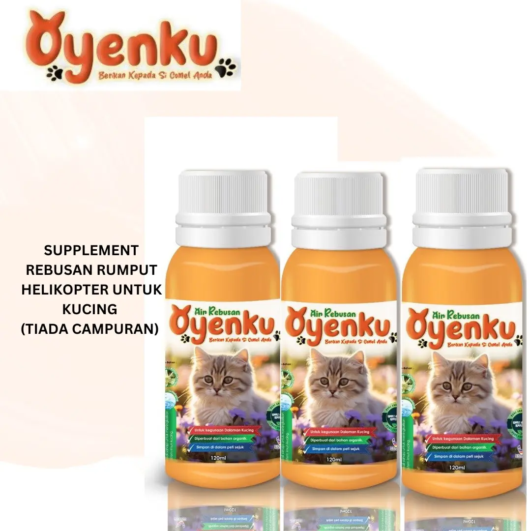 SET JIMAT 3 BOTOL REBUSAN RUMPUT HELIKOPTER OYENKU UNTUK KUCING