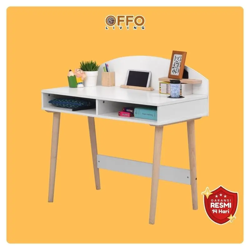 Offo Living - Meja Tulis Kantor, Meja Belajar, Meja Putih, Meja Anak Minimalis