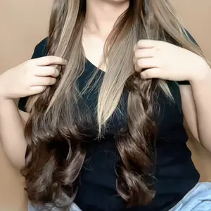 45/60 cm Tebal Hairclip Rambut Palsu Wanita Bergelombang Curly Hair Extension Sambungan Rambut Wig Wanita Halus Wave Korea Big Layer Aesthetic Premium Fiber Panjang Natural Hitam, Coklat Tua, Coklat Muda, Coklat Tua COD