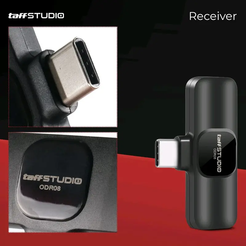 TaffStudio Mikrofon Wireless Lavalier Portable USB Type C 2