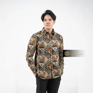 BATIK NAWILIS Kemeja Katun Pria SlimFit Lapis Tricot Premium Motif BUMINTARA