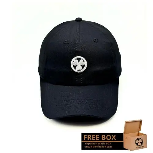 Youthside - Topi Polo Caps Black Simple Embroidery White Baseball Hats Uniseks