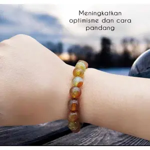 Gelang Batu Giok Kesehatan Natural Chalcedony Import Gelang Pria Wanita