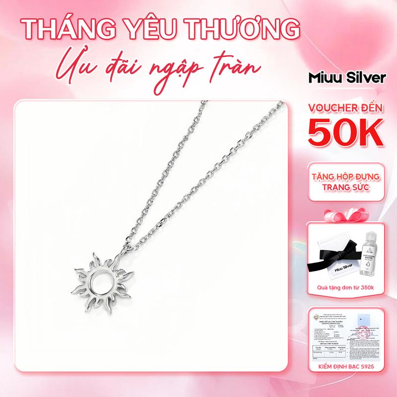 Dây chuyền bạc Miuu Silver hình mặt trời, vòng cổ nữ Sunny