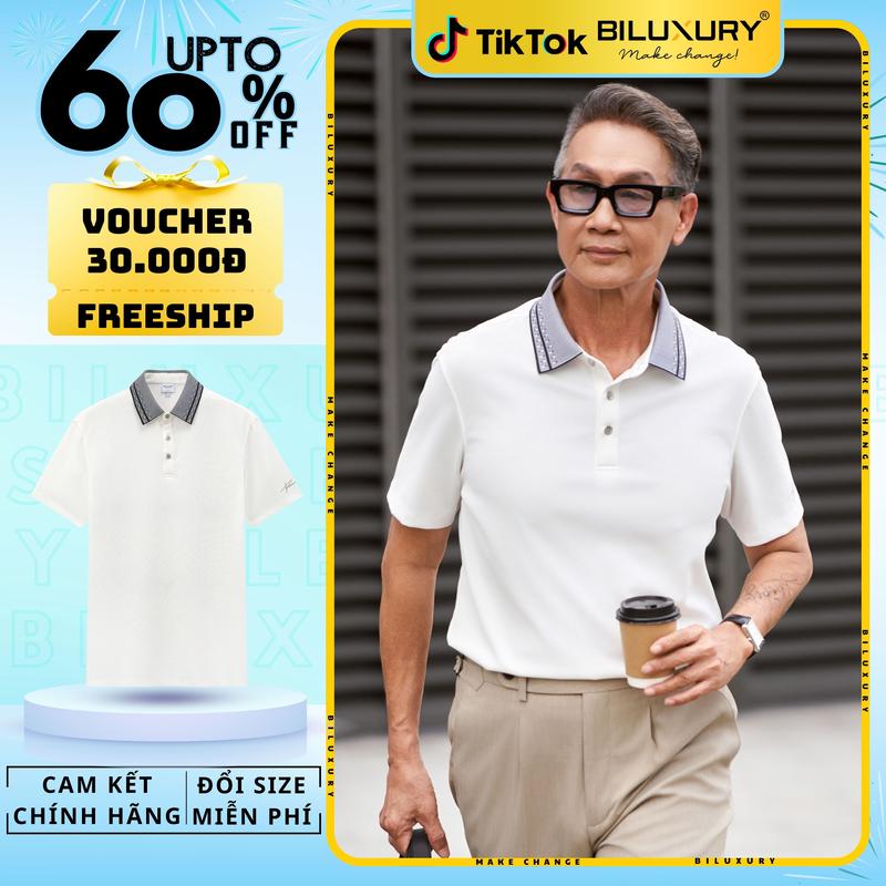 [Hàng Mới 2025] Áo Polo Biluxury Cao Cấp 9APCB564TRK Thiết kế tinh tế form ôm vừa người tôn dáng trẻ trung Nam Ngắn Tay Menswear Shirt Có Cổ