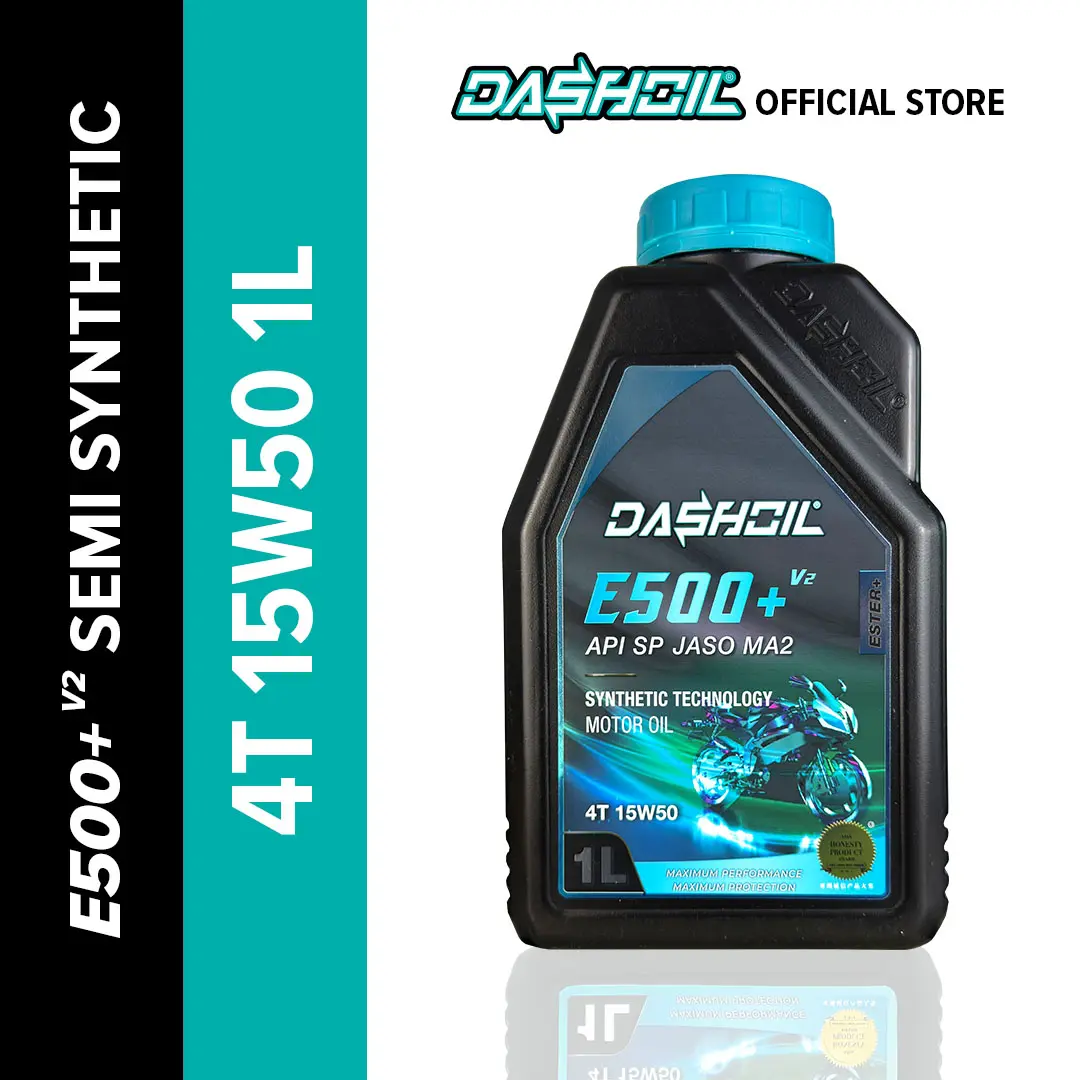 DashOil 4T Ester+ Semi Sintetik 15W50 API SN JASO MA2 1 LITER E500+