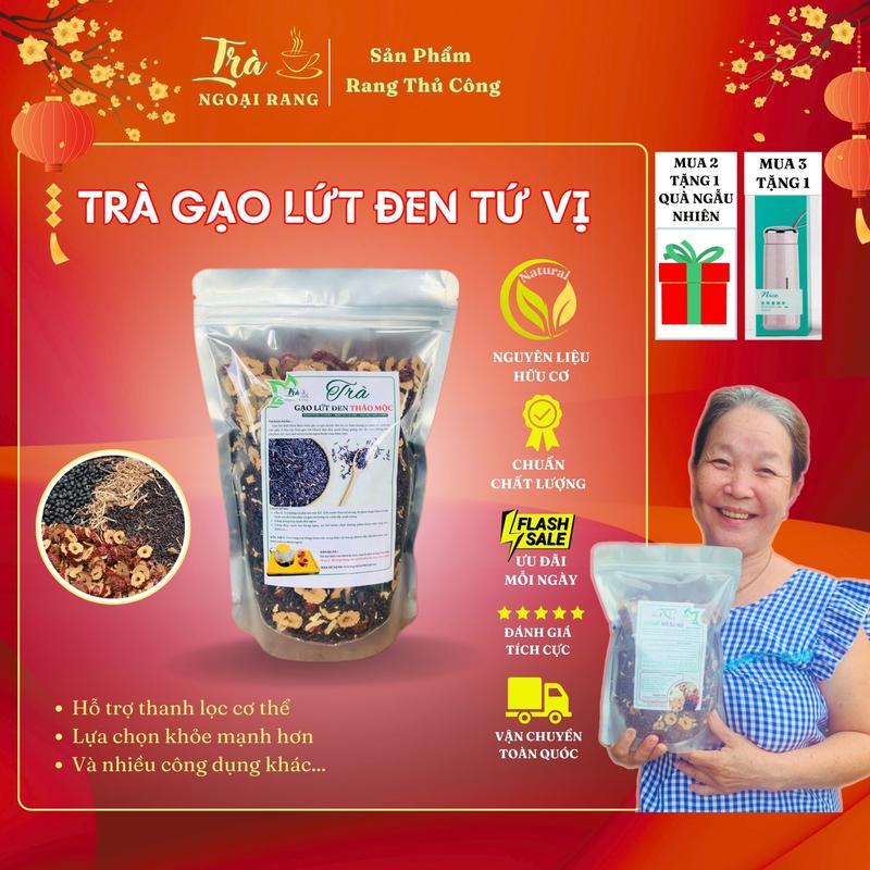 Trà Gạo Lứt Đen Tứ Vị Rang Tay Trà Ngoại Rang Nước Trà Tea Chè
