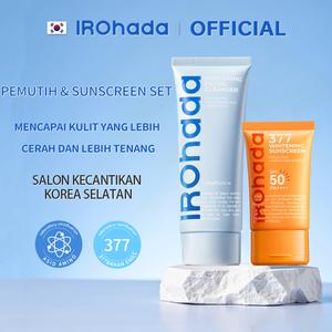 【IROHADA】 Set Pencuci Muka & Pelindung Matahari | Kawal Minyak, Hilang Jerawat, Perlindungan UV Tinggi
