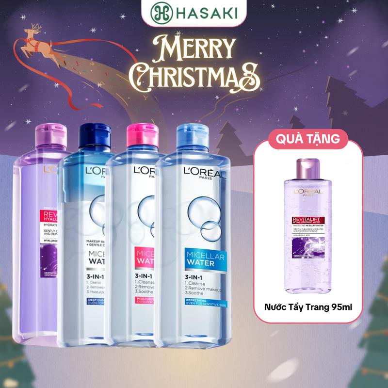   MUA LÀ CÓ QUÀ  Combo 2 Nước Tẩy Trang L'Oreal 400ml+95ml | HASAKI BEAUTY 