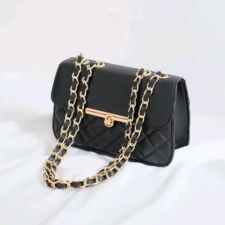 Tas Selempang Wanita Bordir Polos Slempang Tali Rantai Sling Bag Cewek Slingbag 0