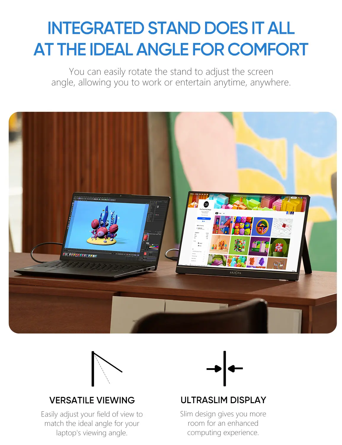 ARZOPA Màn hình di động,1920 * 1080P, Loại IPS, Tương thích với iPad, PC, Mac, Điện thoại, Xbox, Switch, PS4, USB-C và HDMI | BigBuy360 - bigbuy360.vn ARZOPA Màn hình di động,1920 * 1080P, Loại IPS, Tương thích với iPad, PC, Mac, Điện thoại, Xbox, Switch, PS4, USB-C và HDMI | BigBuy360 - bigbuy360.vn