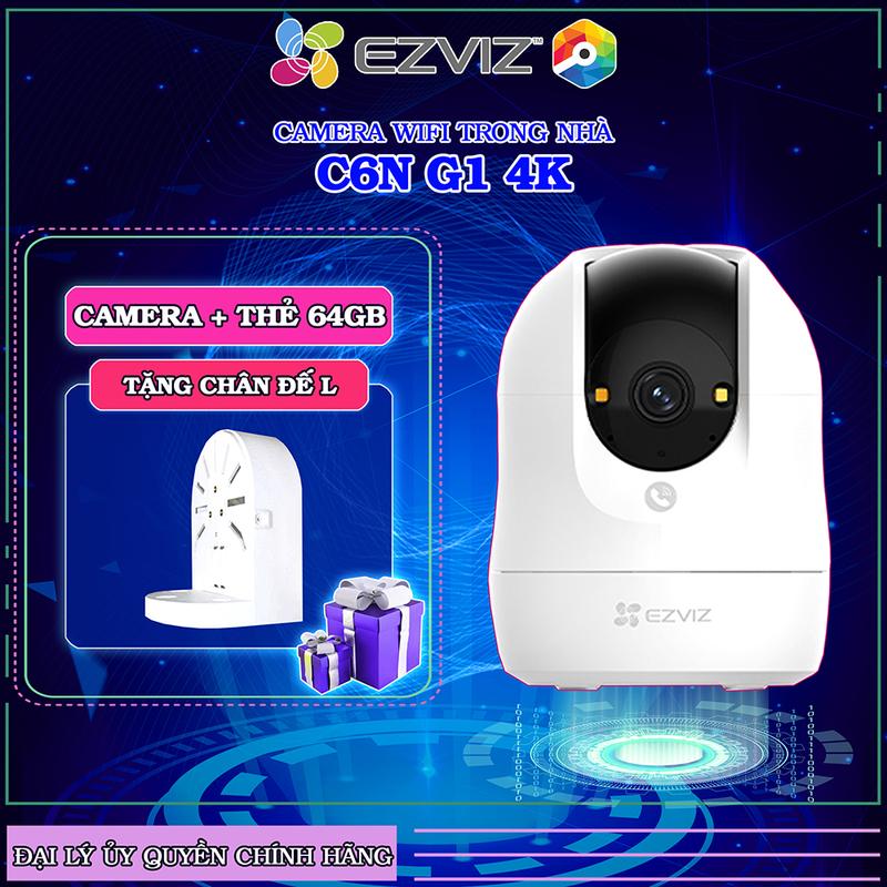 COMBO Camera Wifi C6N G1 8MP 4K Siêu Nét kèm thẻ 64GB Đàm Thoại 2 Chiều Xoay 360 Độ màu khi có người ,camera trong nhà