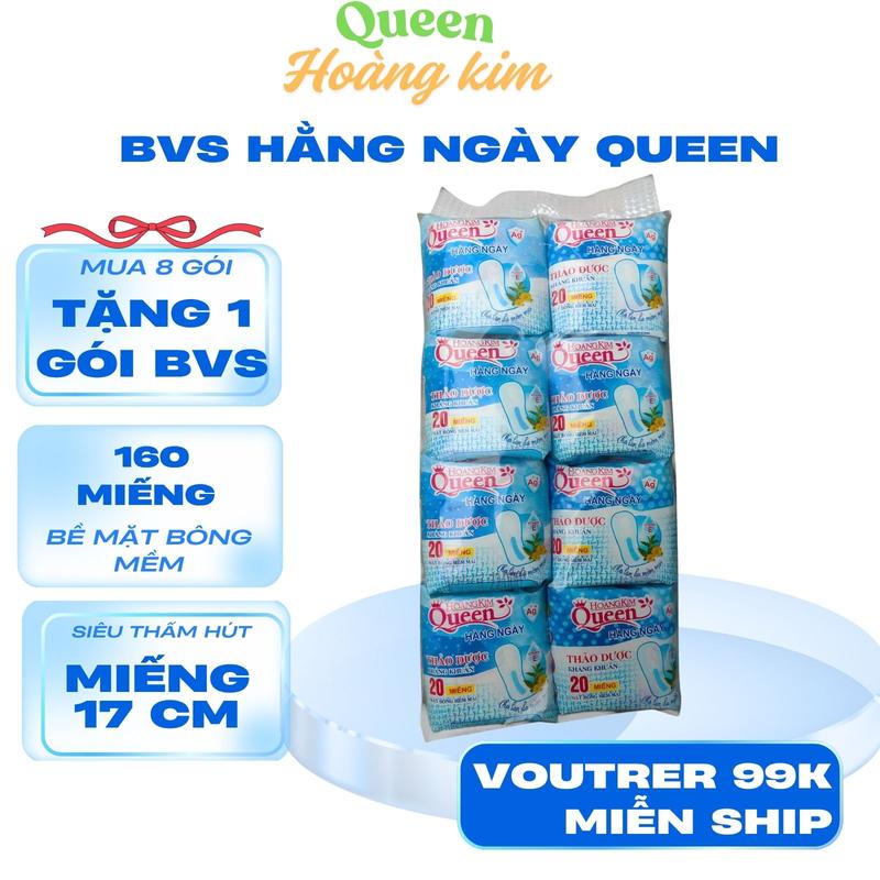  Combo 8 Gói Băng Hằng Ngày Queen Hoàng Kim Siêu Thấm Hút Dùng Cho Ngày Cuối Chu Kì Bề Mặt Bông Gòn   tặng 1 gói   Cho Bé Nữ Women Tampon    vesinh phunu 