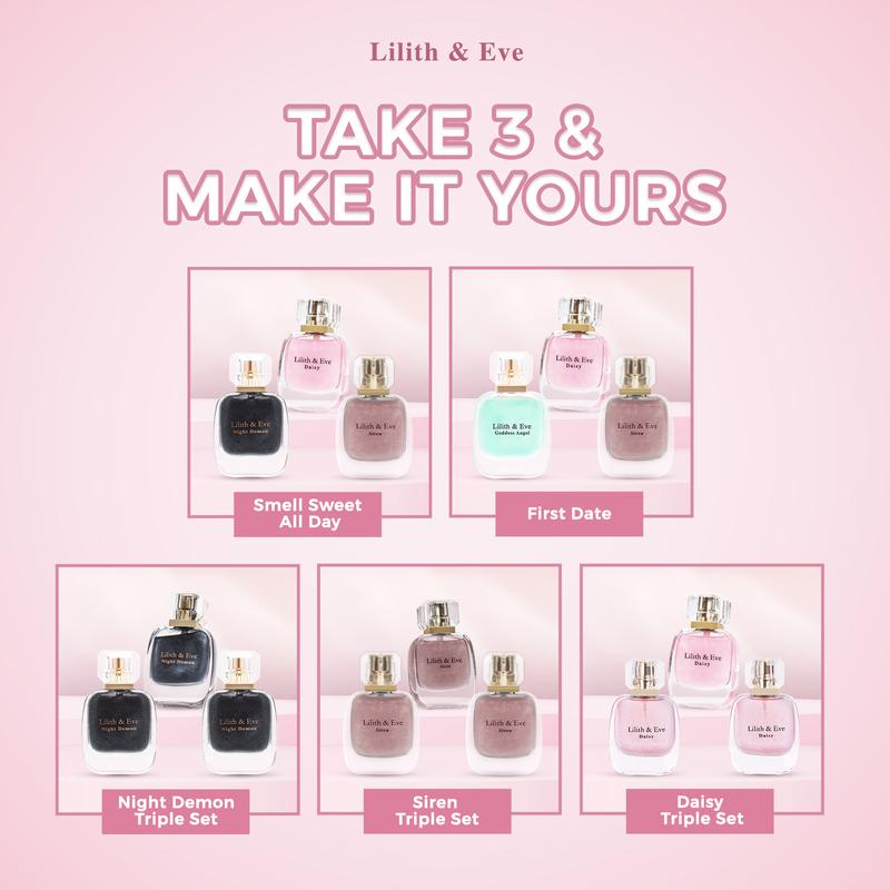 Lilith & Eve Eau De Parfum Bundle Best Variant Take 3 Make it Yours – Haruman Manis, Lembut & Berkarakter untuk Daily Wear