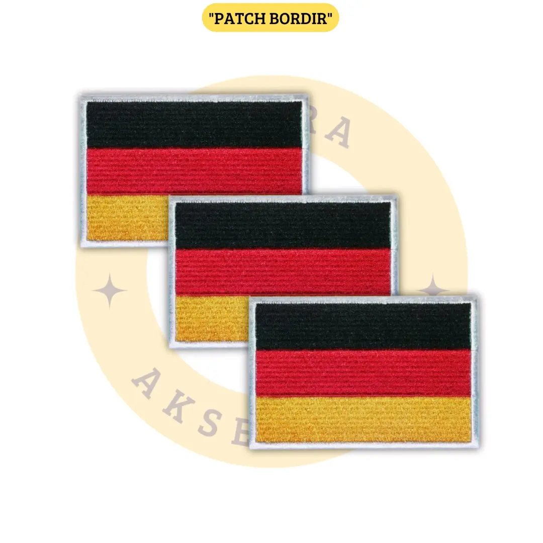 Patch Bordir Jahit Logo Bendera Jerman Iron Patch Emblem Aksesoris Bordir Emblem