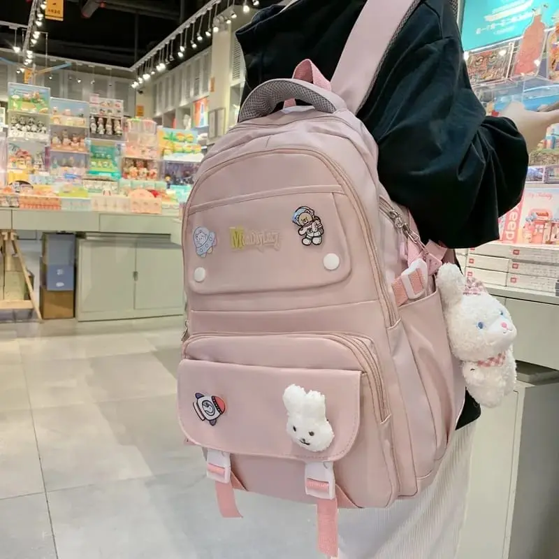 TAS ANAK SEKOLAH PEREMPUAN SD SMP SMA TAS SEKOLAH ANAK CEWEK MODEL IMPORT  RANSEL FASHION REMAJA CUTE RANSEL REMAJA CANTIK GAYA SIMPLE  RANSEL WANITA SIMPLE BANYAK RUANG 6