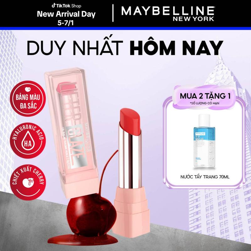   MỚI  Son bóng dưỡng Maybelline Lifter Glaze cho môi mềm ẩm mướt mọng thạch Cherry 
