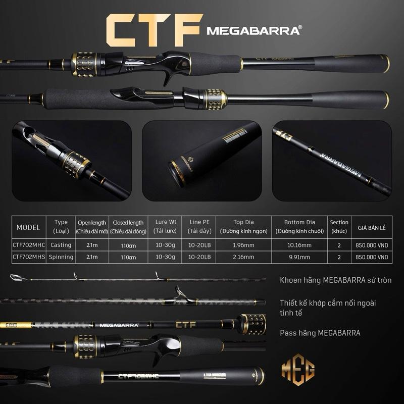    CTF   TẶNG DÂY RHINO VÀ MỒI S4 - CẦN CÂU LURE CTF CHUYÊN CHẼM CHÍNH HÃNG MEGABARRA fishing lure 