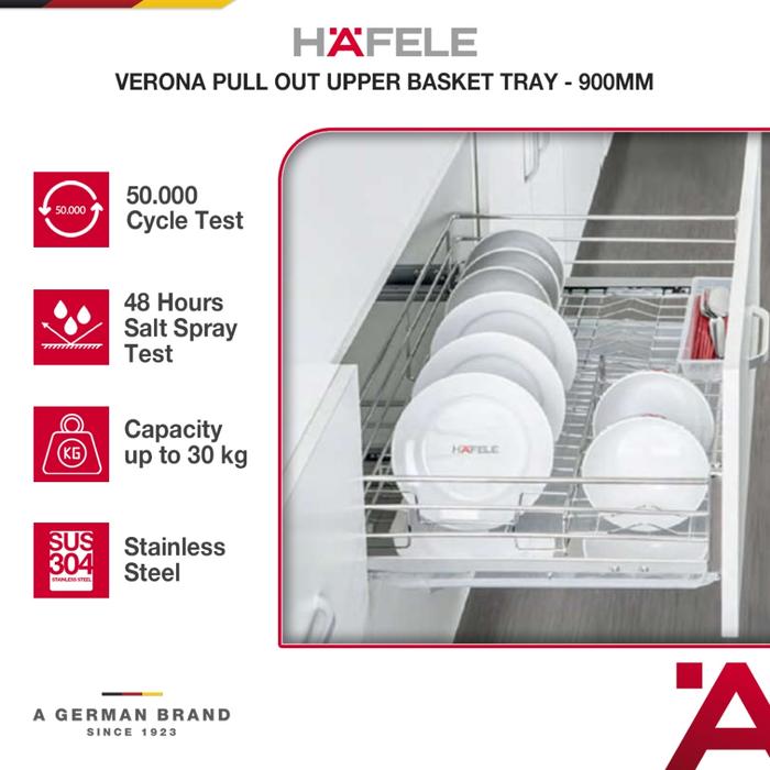 Gambar Hafele Verona Series  Rak Piring Tarik Laci Atas Serbaguna Stainless Steel 90 cm dari HAFELE Kota Bekasi Tokopedia