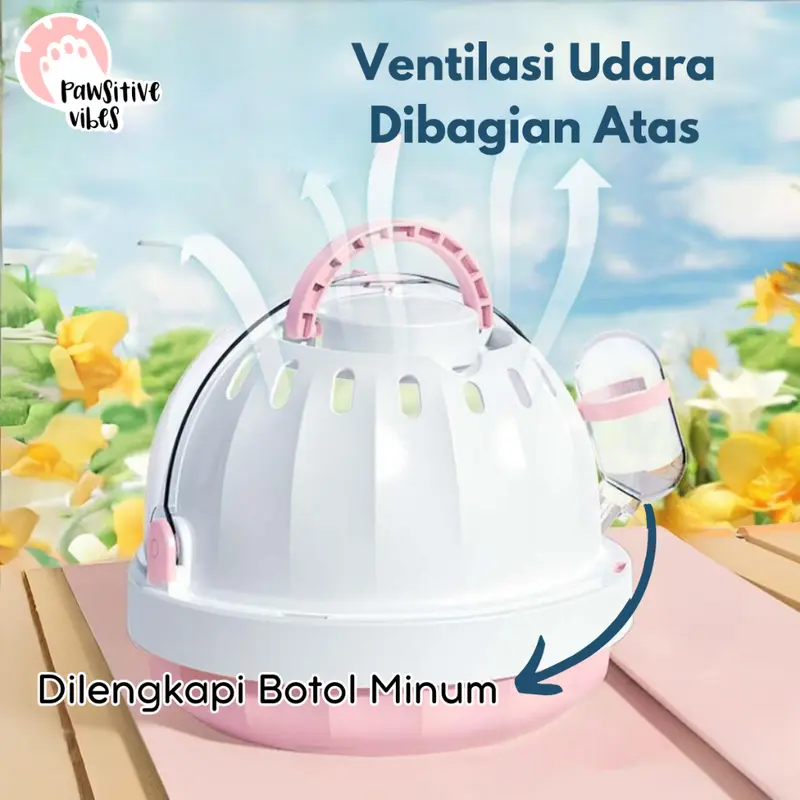 Cargo Hamster UFO Mini - Hamster Cage - Kandang Travel Hamster Sugar Glider Landak - Pet Outdoor Cage - Rumah Hamster Lucu Plus Botol Minum - Kandang Hamster Ufo Astronot - Astronaut Stye Hamster Cage - Rumah Sugar Glider - Kandang Travel Hamster 4