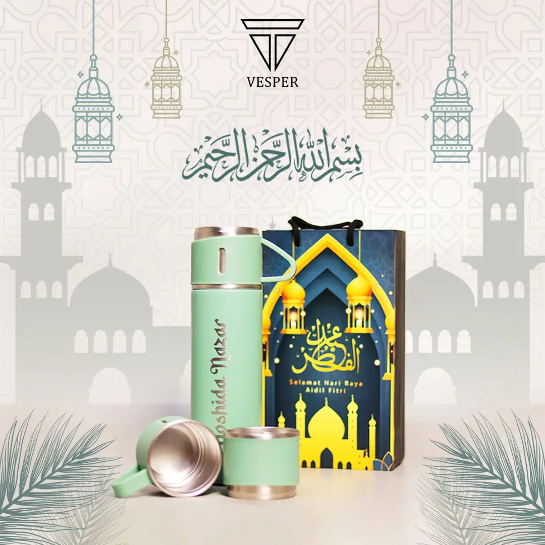 hampers tumbler vacuum set special idul fitri botol minum lebaran