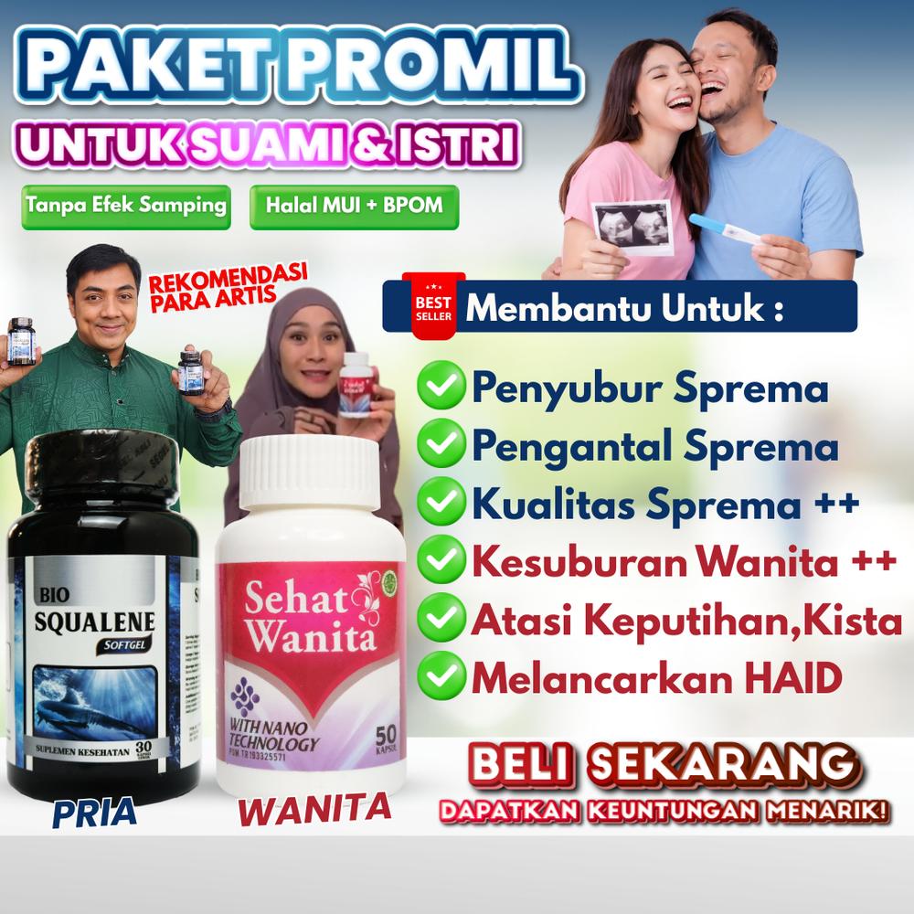 Paket Promil Sehat Wanita Bio Squalene Untuk Wanita Pria Sudah BPOM Dan Halal MUI - PAKET PROMIL