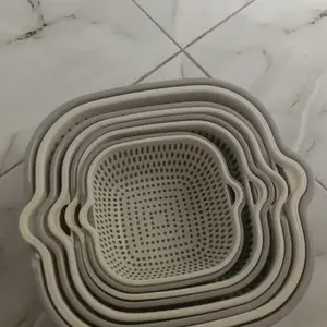 Baskom Saringan Sayuran Buah Peniris Air 8 in 1 Keranjang Tiris Serbaguna Plastik PP Foodgrade 8 Variasi Ukuran Praktis & Higienis