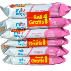 MITU BABY TISU BASAH 3 PACK (ISI 6 PCS) TISSUE Baru lahir Bayi Balita Pink Tissue Ungu Wipes