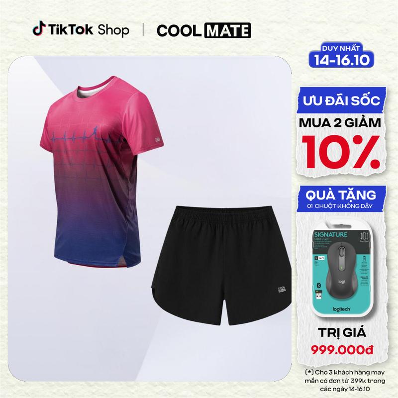 Set bộ thể thao nam Áo thun Graphic Heartbeat và Quần maxcool - Coolmate