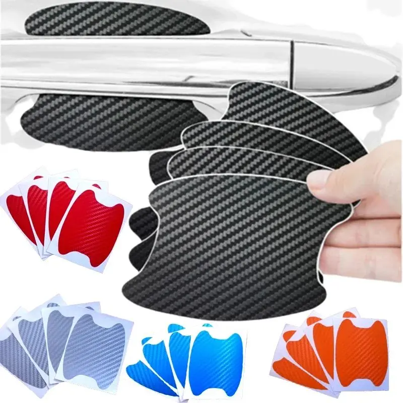 Car Door Handle Protection Film Universal Car Sticker Door Bowl Sticker Protector Carbon Fible 4pcs set