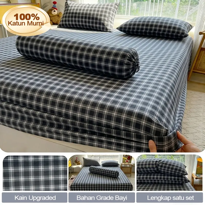 Biru putih muda garis kecil