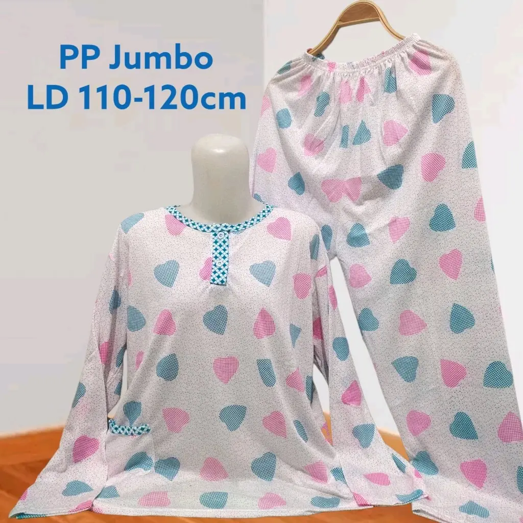 Set PP Baju Tidur Kaos Babydoll Lengan Panjang Dan Celana Panjang Jumbo LD 118-120Cm Busui