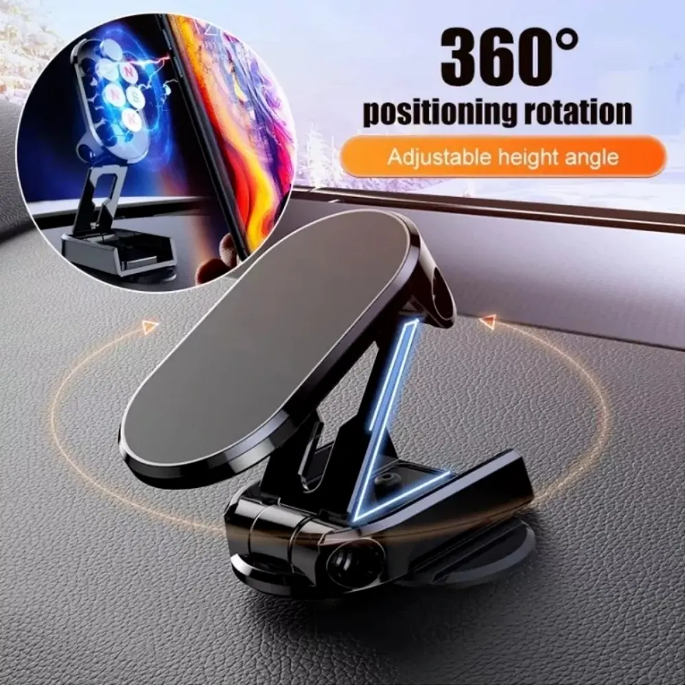 360 Rotatable Magnetic Car Phone Holder Magnet Smartphone Support GPS Foldable Phone Bracket in Car For iPhone Samsung Xiaomi