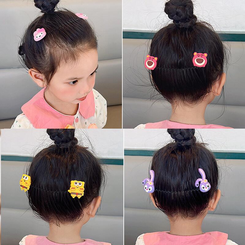 Dây Buộc Tóc Co Giãn Hoạt Hình Đáng Yêu Cho Bé Gái, Kẹp Tóc Gợn Sóng Linh Hoạt, Lược Chèn Cố Định Vô Hình, Phụ Kiện Tóc 6