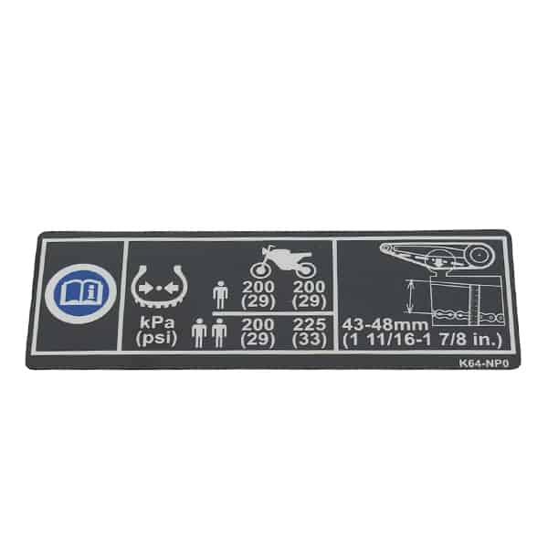 Gambar Label Tire Drive Chain Honda CBR 250RR K64N 87505K64NP0 dari Honda Cengkareng Kota Tangerang Tokopedia