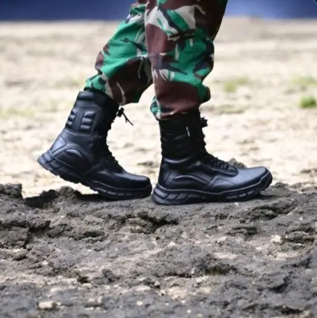 sepatu pdl dinas lpangan safty ujung besi anti air sintetis fleksibel kulit domba eu:39 ringan jalan pdh Boots Polri sepatu  jatah  tni sepatu  pdl  kulit  jeruk