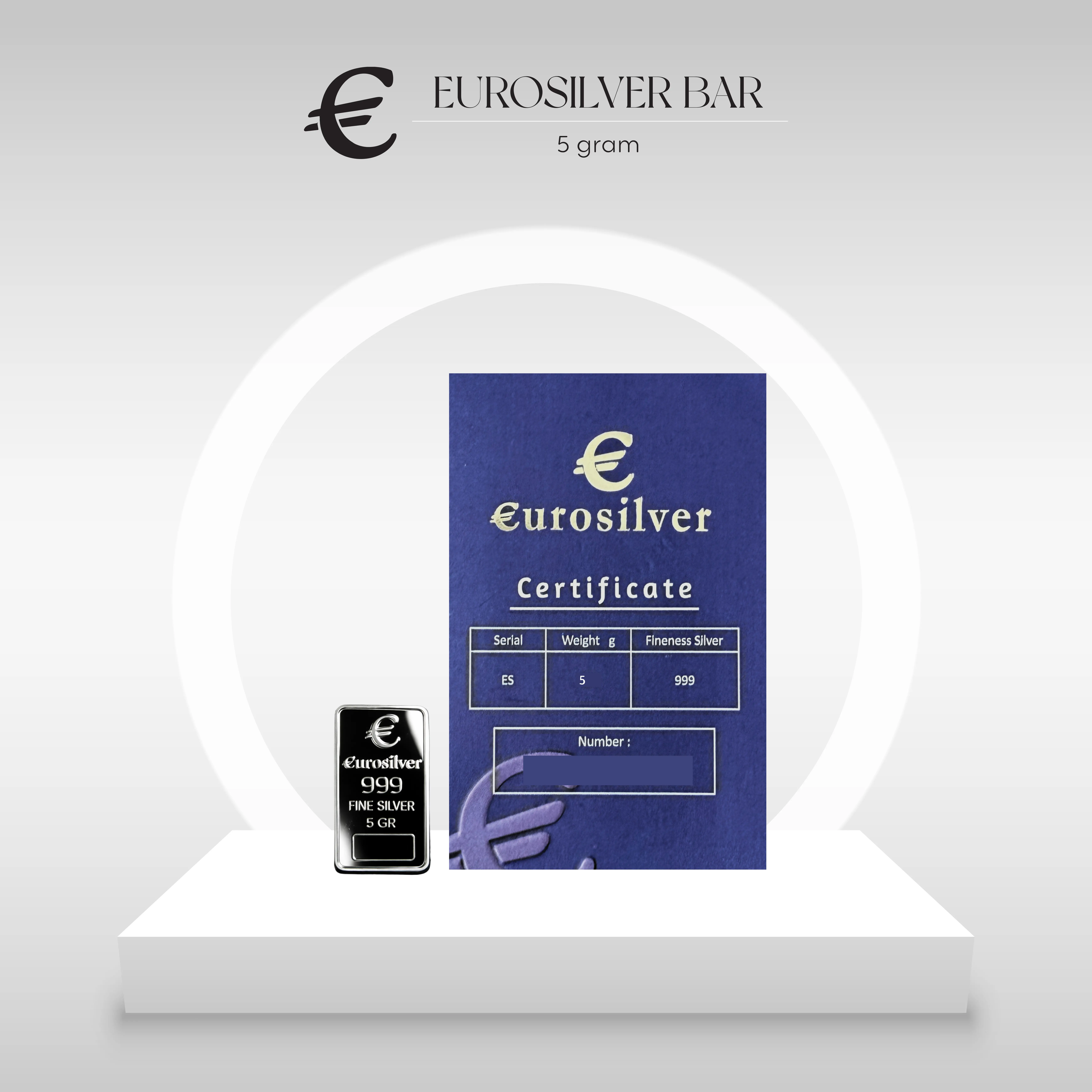 Logam Mulia Eurosilver Perak 5gr Perak Murni 999.9 Original